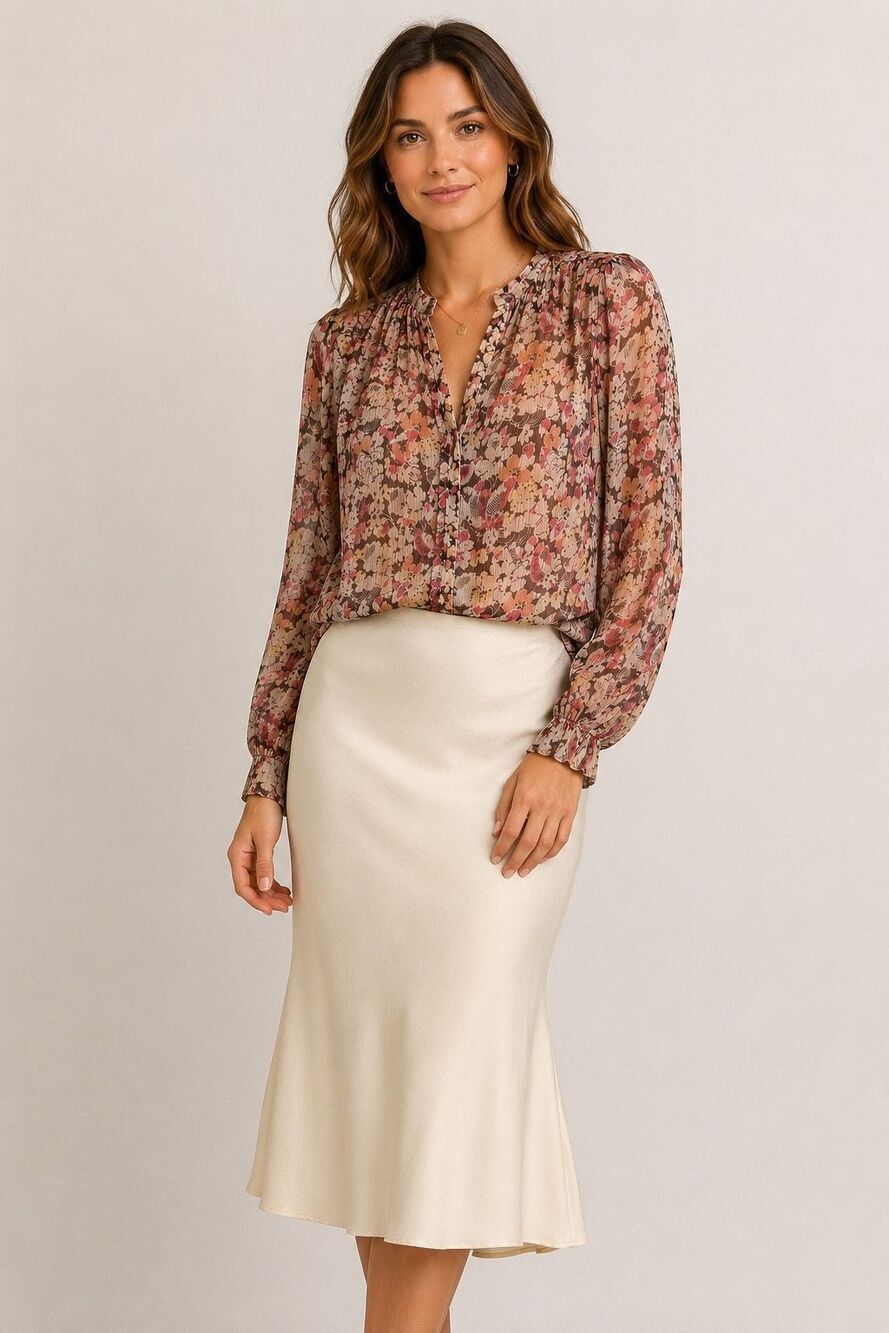 Polo Ralph Lauren Floral Silk Crinkle Blouse Women’s Size 4 Boho